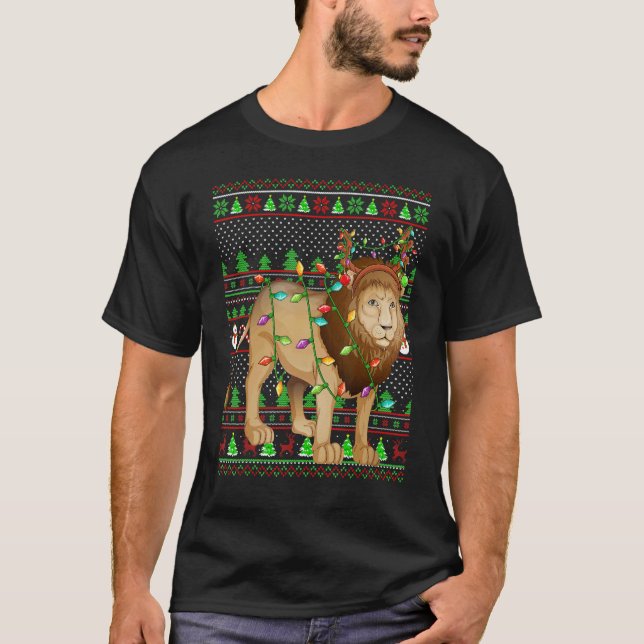 Ugly Xmas Sweater Style Lighting Mountain Lion Chr (Anverso)