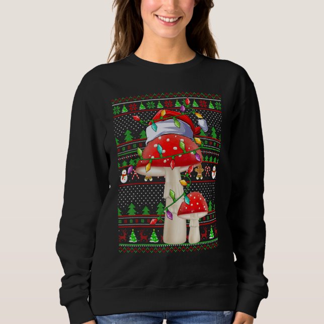 Ugly Xmas Sweater Style Lighting Mushroom Christma (Anverso)