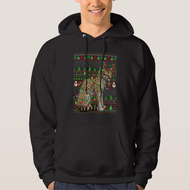 Ugly Xmas Sweater Style Lighting Ocelot Christmas (Anverso)