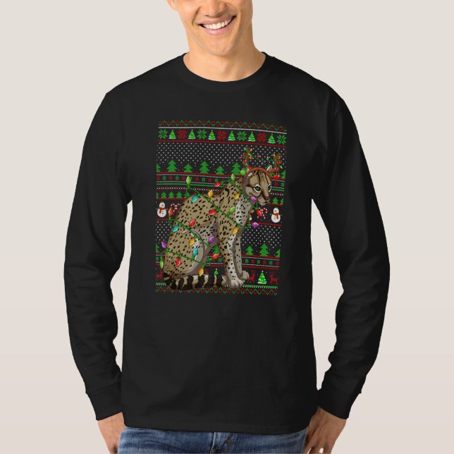 Ugly Xmas Sweater Style Lighting Ocelot Christmas  (Anverso)