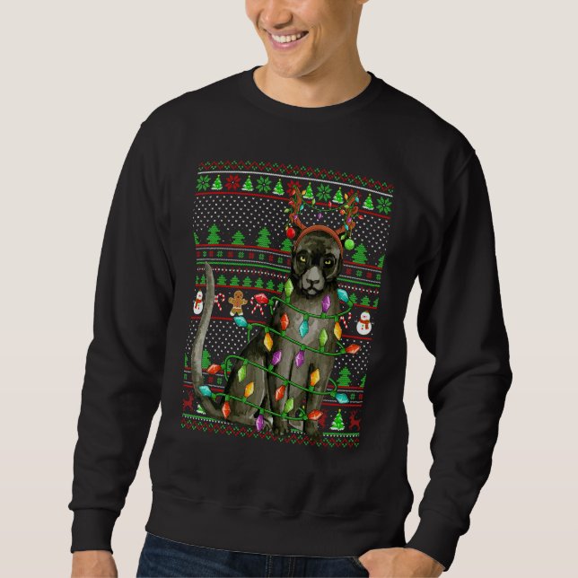 Ugly Xmas Sweater Style Lighting Panther Christmas (Anverso)