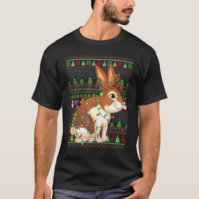 Ugly Xmas Sweater Style Lighting Rabbit Christmas (Anverso)