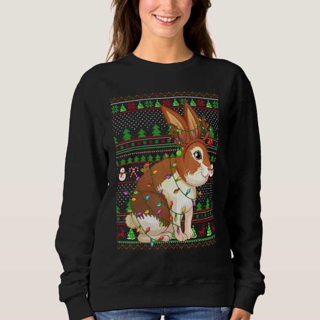 Ugly Xmas Sweater Style Lighting Rabbit Christmas (Anverso)