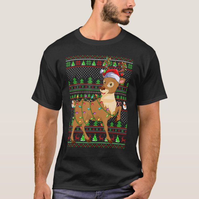 Ugly Xmas Sweater Style Lighting Reindeer Christma (Anverso)