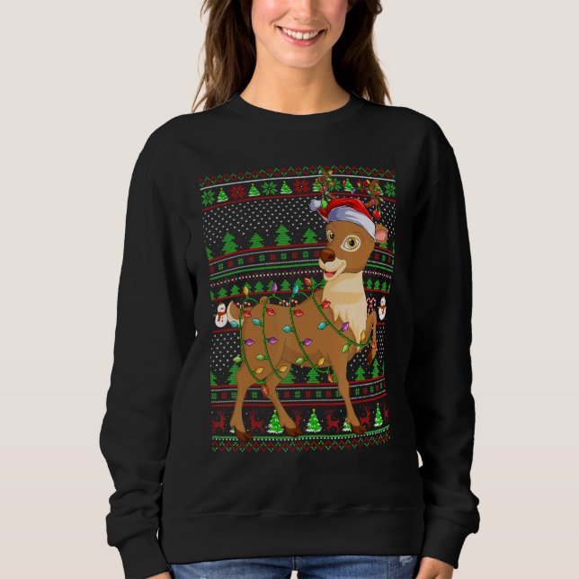 Ugly Xmas Sweater Style Lighting Reindeer Christma (Anverso)