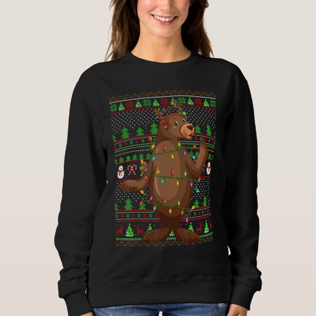 Ugly Xmas Sweater Style Lighting Sea Lion Christma (Anverso)