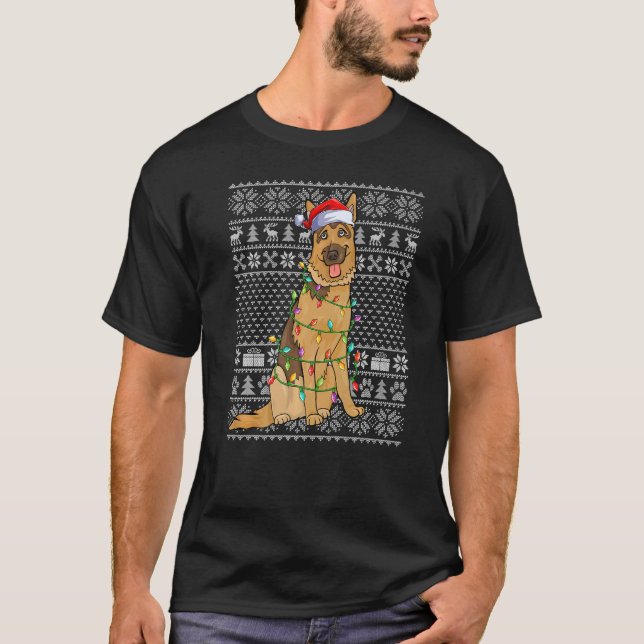 Ugly Xmas Sweater Style Santa Belgian Malinois Dog (Anverso)