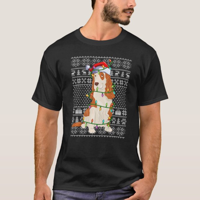 Ugly Xmas Sweater Style Santa Cocker Spaniel Dog C (Anverso)