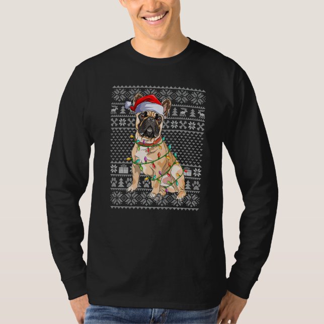 Ugly Xmas Sweater Style Santa French Bulldog Chris (Anverso)