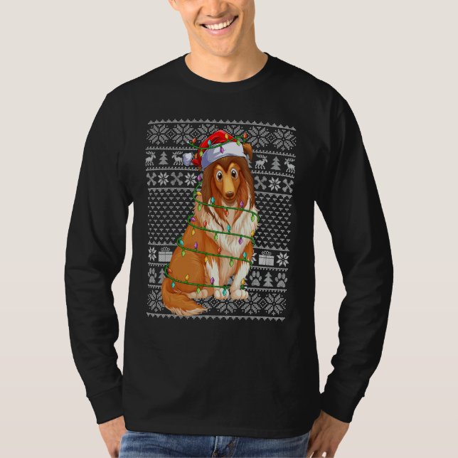 Ugly Xmas Sweater Style Santa Shetland Sheepdog Ch (Anverso)