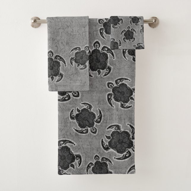 Uhane Honu Batik Hawaiano Tortuga Coordenada -Gris (In situ)