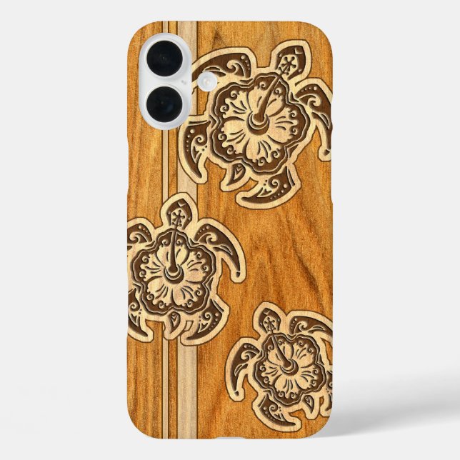 Uhane Honu Faux Wood Funda de tortuga hawaiana Mat (Reverso )