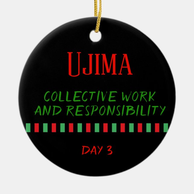 Ujima - Día 3 de Kwanzaa| Ornamento (Frente)