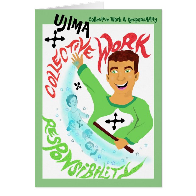 Ujima - Los espíritus de Kwanzaa Notecard (Frente)