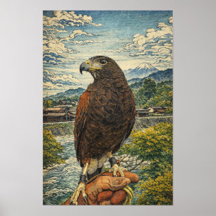 Ukiyo-e del halcón de Harris - Arte de pared de ce