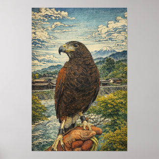 Ukiyo-e del halcón de Harris - Arte de pared de ce