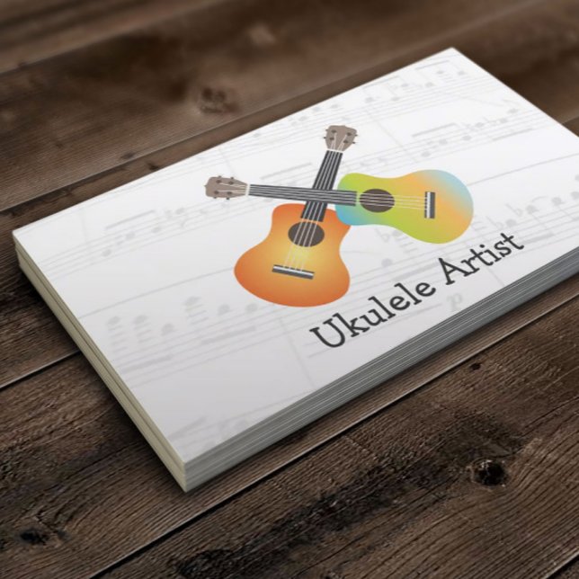Ukulele Artist Music Notes Tarjeta de visita (Subido por el creador)