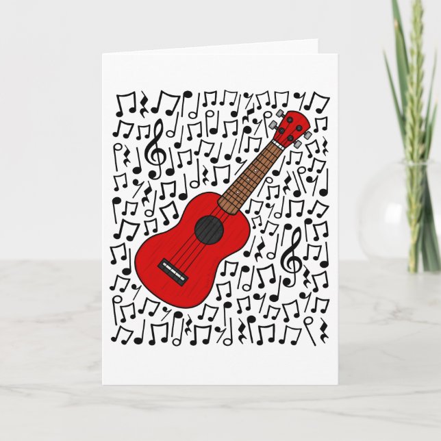 Ukulele Notas Musicales Músico Uke Player (Anverso)