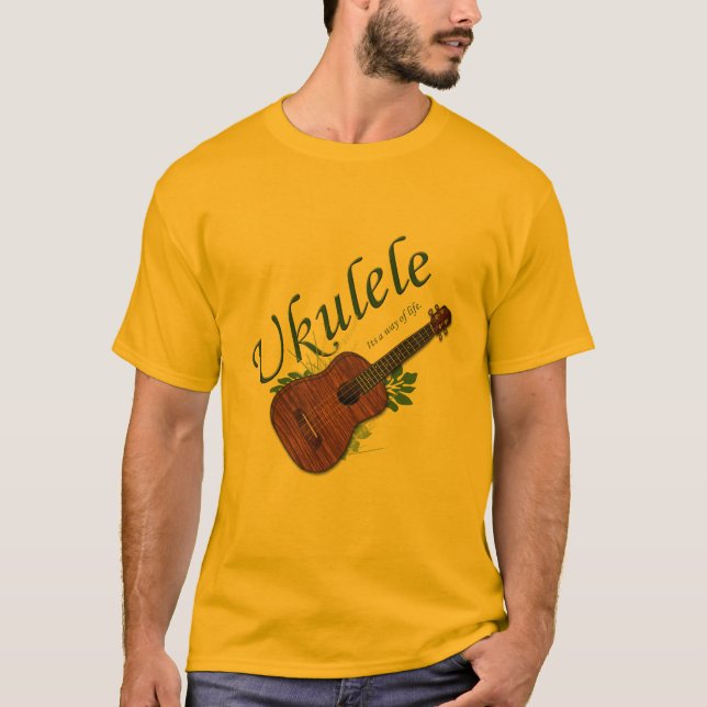 Ukulele-Su una manera de camiseta de la vida (Anverso)