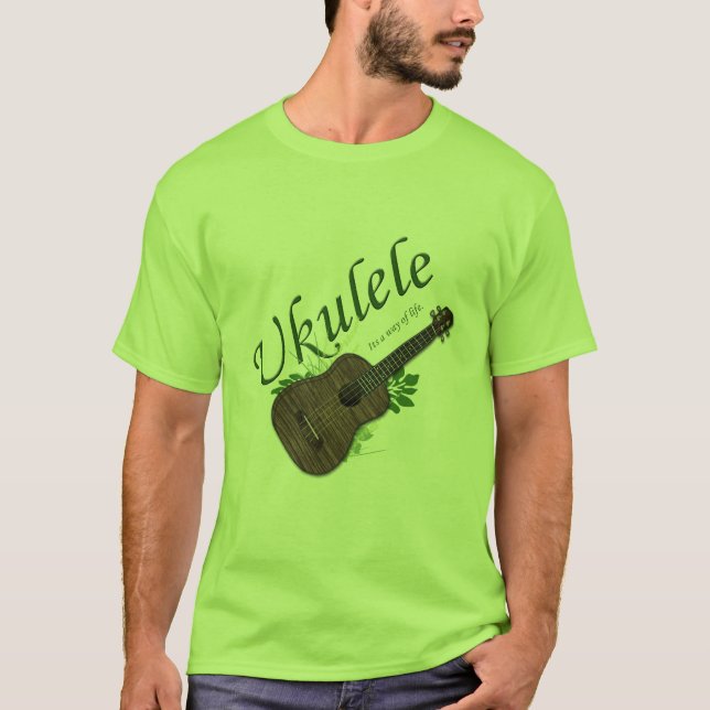 Ukulele-Su una manera de la camiseta 2 de la vida (Anverso)