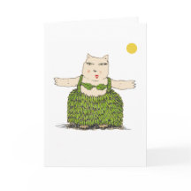 Ula, tarjeta exótica del gato de Hula del arte de