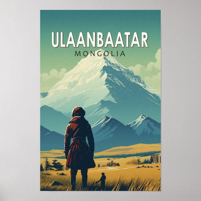 Ulaanbaatar Mongolia Viajes Arte Vintage (Frente)