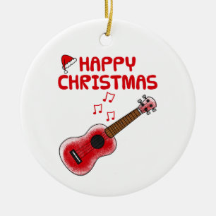 Úlele Jugador Uke Músico Ornamento de Navidad