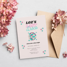 Última disco Neon Pink Hens Party Invitación