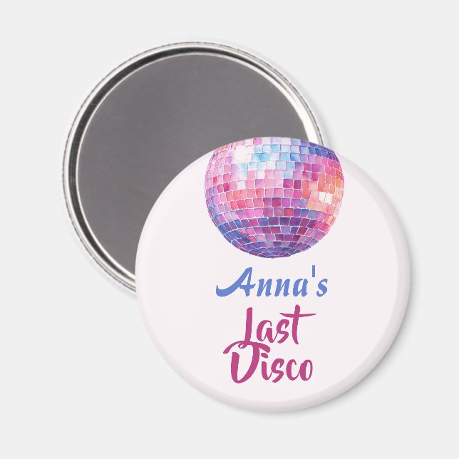 Última fiesta de soltera Disco | Imán Rosa (Anverso/Reverso)