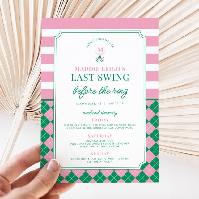 Última gira antes de la invitación a la bachillera (Last Swing Before the Ring Bachelorette Party Invitation)