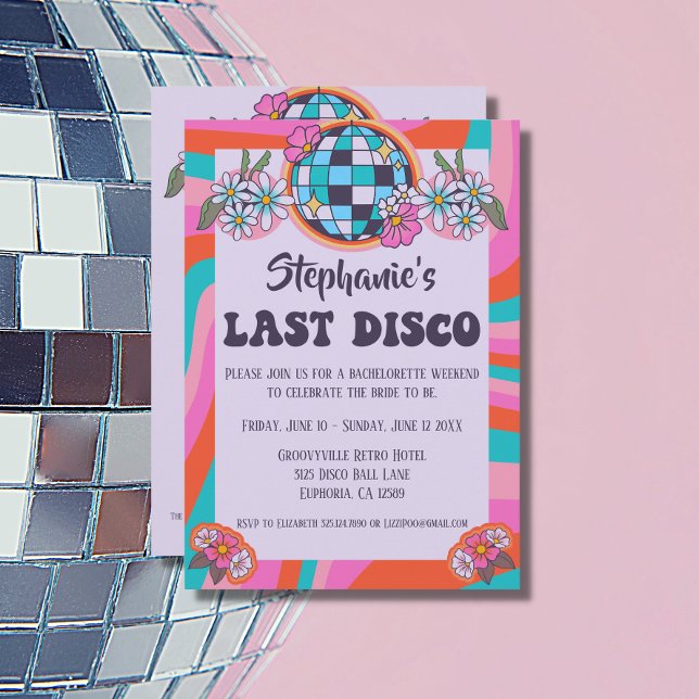 Última invitación de soltera disco retro (Subido por el creador)