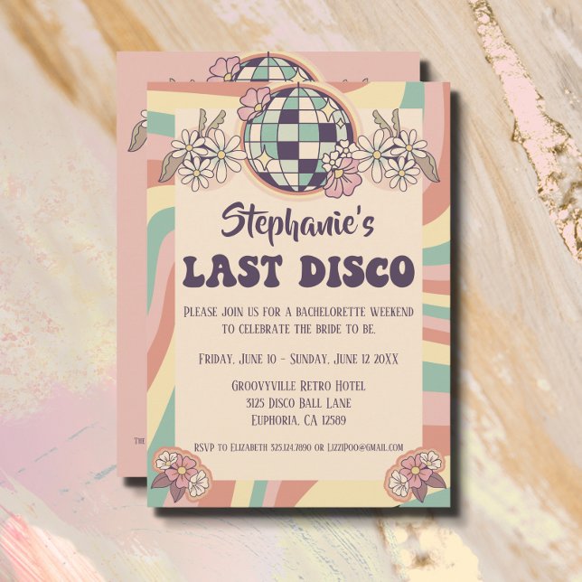 Última invitación de soltera disco retro (Subido por el creador)