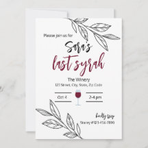 Última invitación para ducha de novia Syrah I