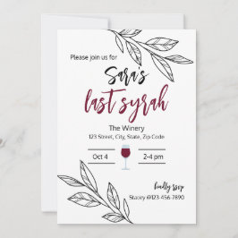 Última invitación para ducha de novia Syrah I