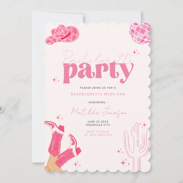Última invitación para una fiesta de despedida de  (Anverso)