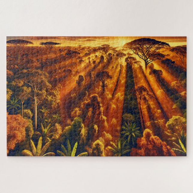 "Última luz en la jungla" - Rompecabezas (Horizontal)