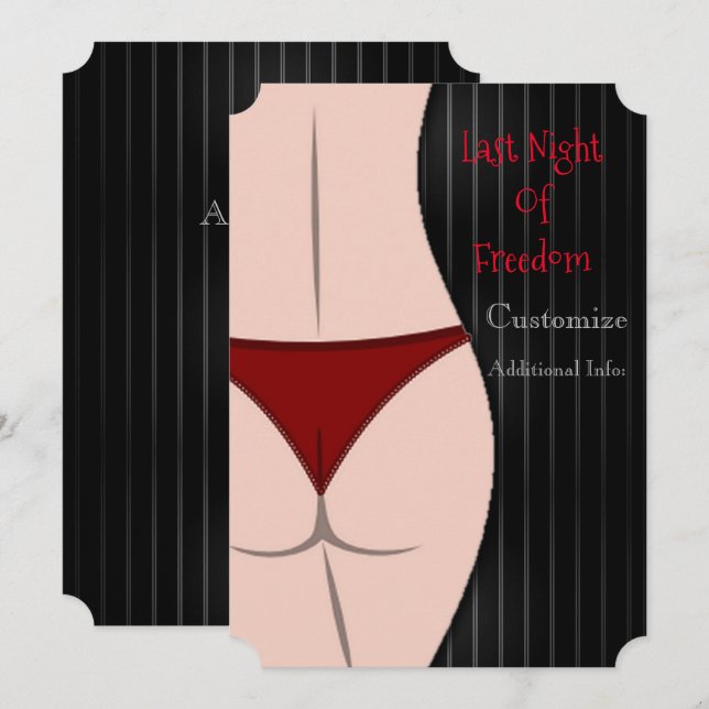 Última Noche De Libertad Invitación De Despedida D (Anverso / Reverso)