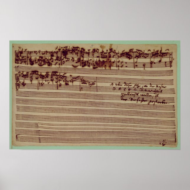 Última página de El arte de la fuga, años 1740 (Frente)