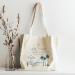 Última tostada en la bolsa de tocador de la solter<br><div class="desc">Empieza el fiesta con esta "última tostada en la costa" bachelorette tote bags. Carga con favores para tus chicas y pueden disfrutar de la bolsa en la playa. Este diseño ofrece una relajante escena playera con dos tumbonas y palmeras que se balancean. Las fuentes modernas y elegantes hacen que esto...</div>