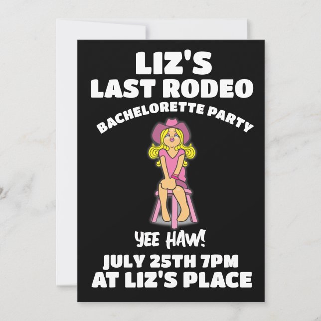 ÚLTIMAS INVITACIONES DEL PARTIDO COWGIRL BACHELORE (Anverso)