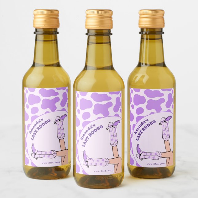 Último Fiesta de ducha de novia rodeo morado de le (Botellas)