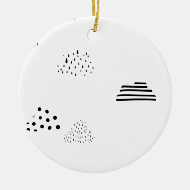 Último Personalizado TextLogo Ornamento cerámico (Frente)