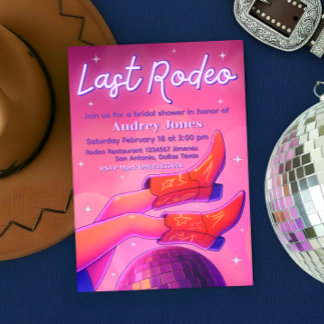 Último Rodeo - Invitación de Cowgirl Disco