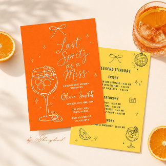 Último Spritz Como Invitación de Señorita Soltera
