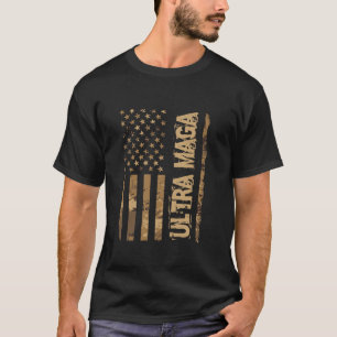 Ultra Maga Camo Bandera Estadounidense En Camisa