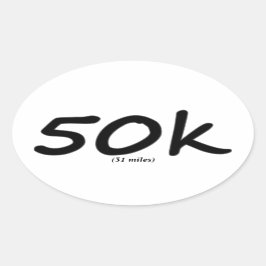 Ultra maratón 50k pegatinas ovales 4 por hoja