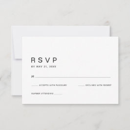 Ultra Minimalista Tarjeta de Respuesta de Boda Bla