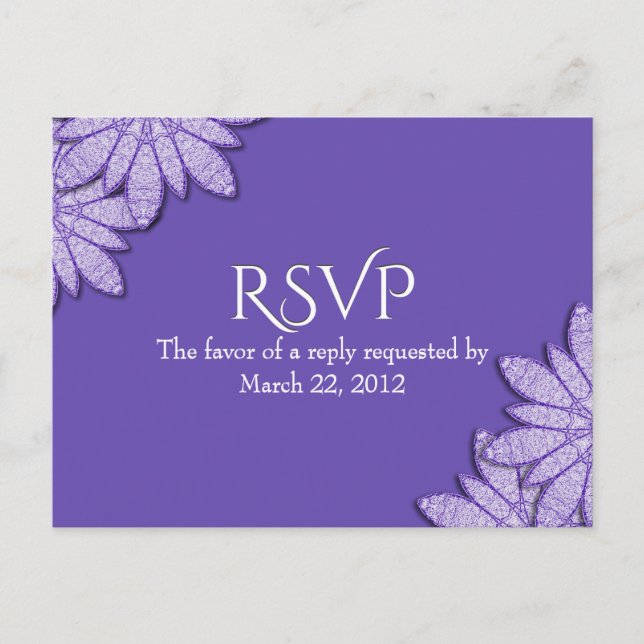 Ultra Violeta Floral RSVP con opción de menú (Anverso)
