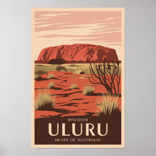 Uluru Australia Viaje al arte Vintage