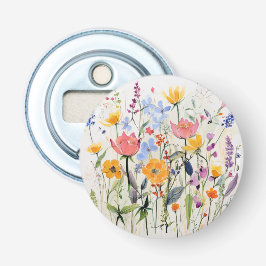 Un abrebotellas floral caprichoso, flores silvestr
